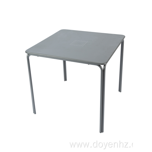 80cm Metal Square Unfoldable Table with Pattern Tabletop